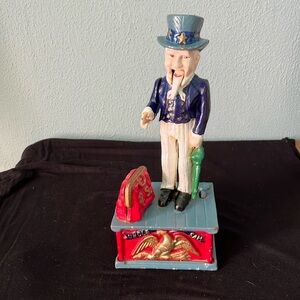 Uncle Sam Cast Iron Coin Bank